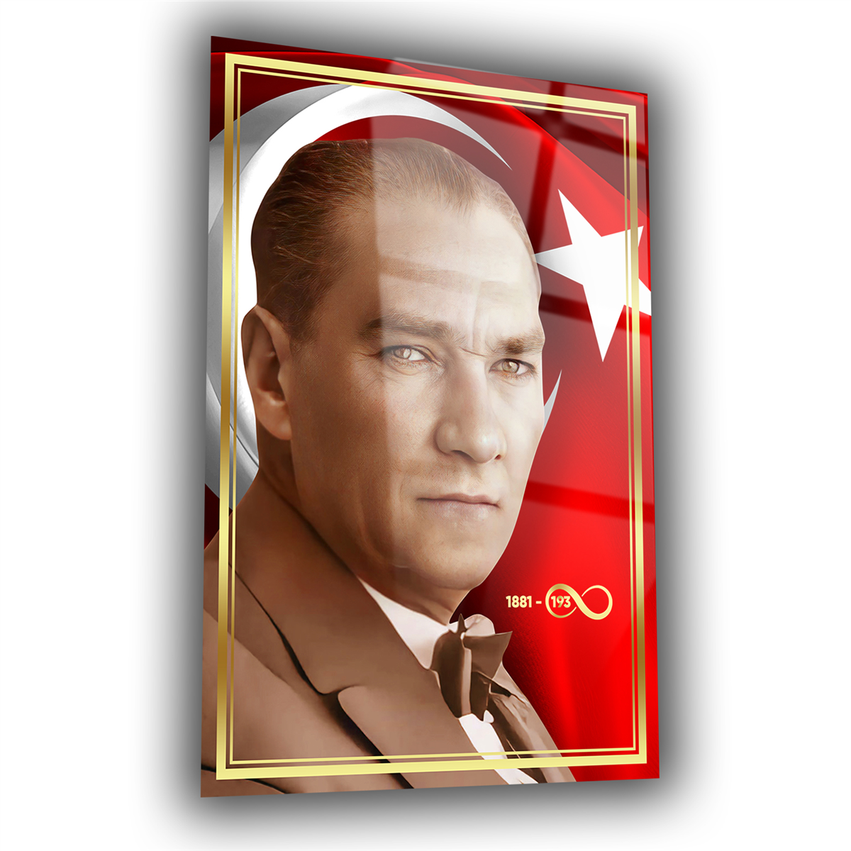 Dikey VatanTemalı Cam Tablo 256