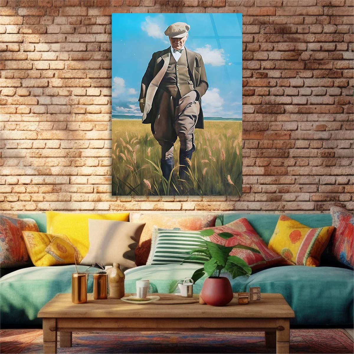 Dikey VatanTemalı Cam Tablo 179