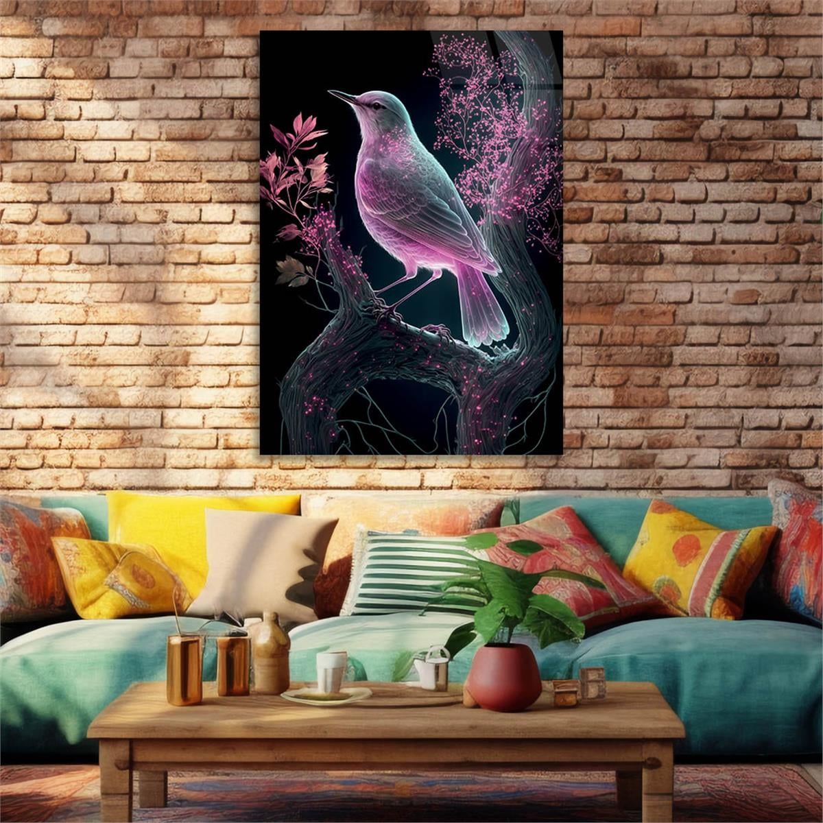 Vertical Tempered Glasss Wall Arts Natured-Themed216