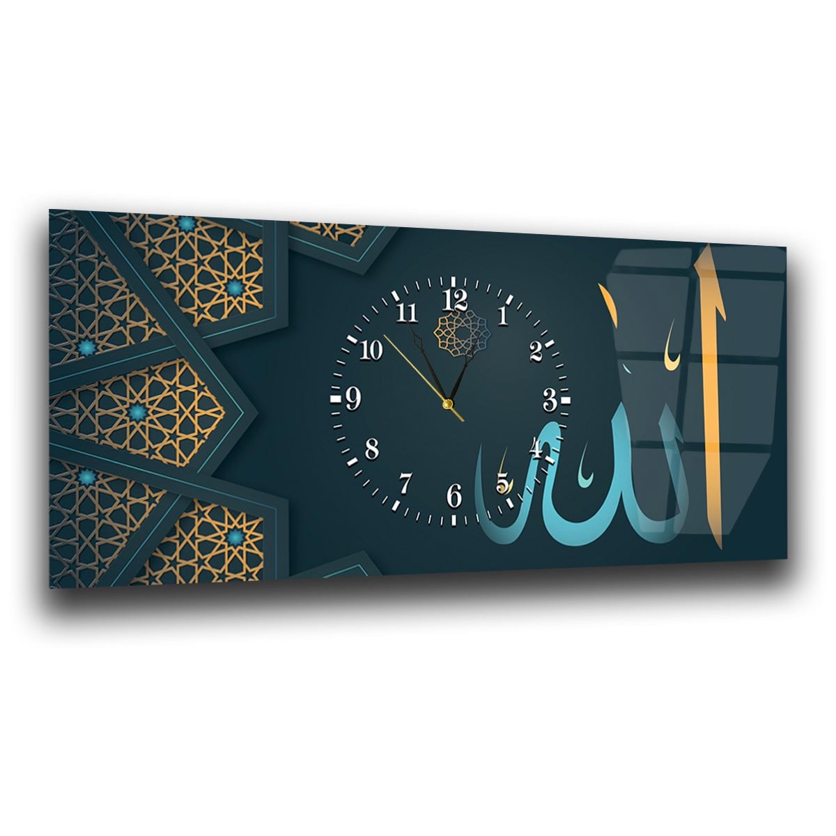 Middle-Clock, Religious-Themed Horizontal Glass Wall Painting 014