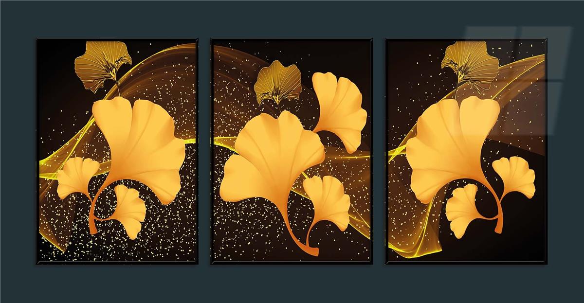 Aluminum Framed 3-Piece MDF Wall Art Set with Art Theme 0059
