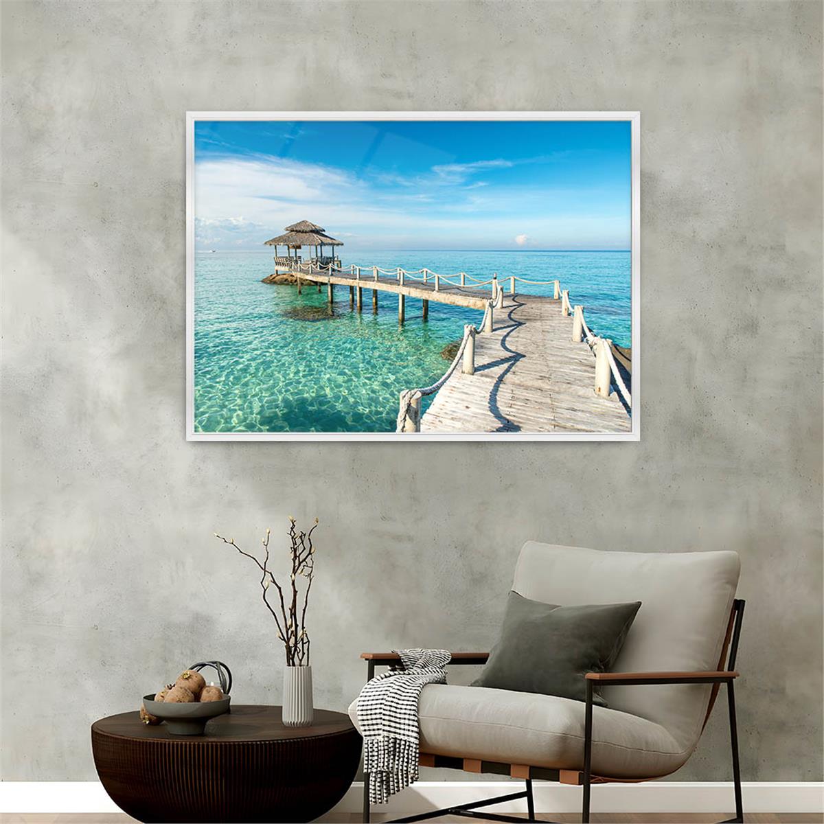 Aluminum-Framed Natured-Themed Tempered Glass Wall Art 173