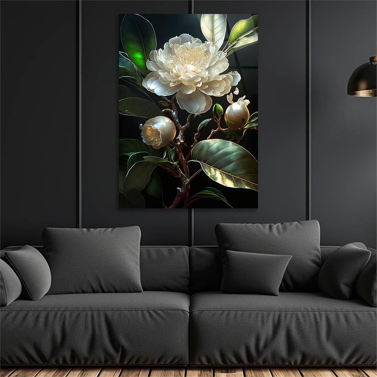Dikey Sanat Temalı Cam Tablo 581