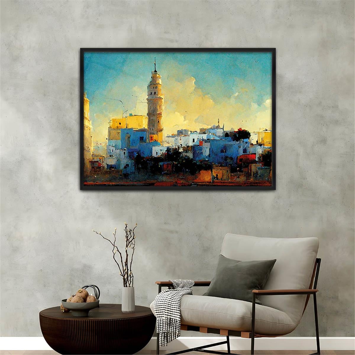 Aluminum-Framed Art-Themed Tempered Glass Wall Art 051