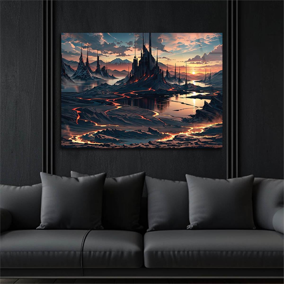 Horizontal Natured-Themed Tempered Glass Wall Art 315