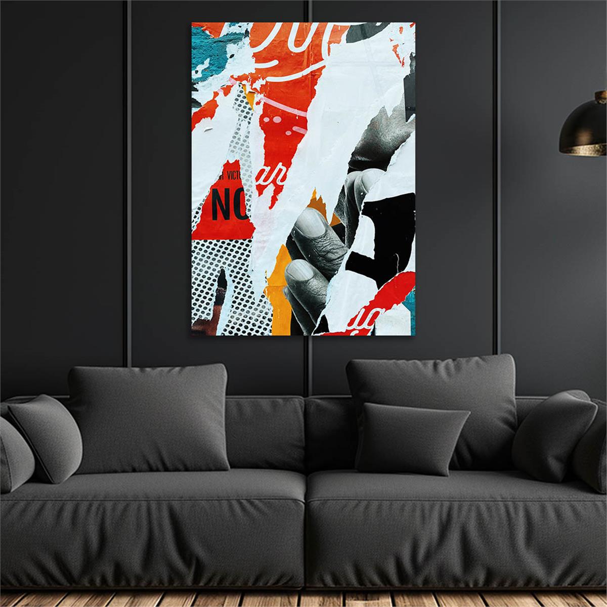 Dikey Sanat Temalı Cam Tablo 489