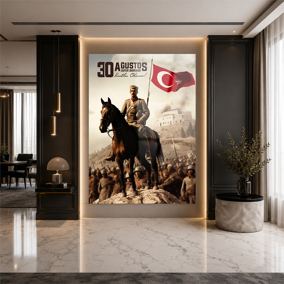 Dikey VatanTemalı Cam Tablo 155