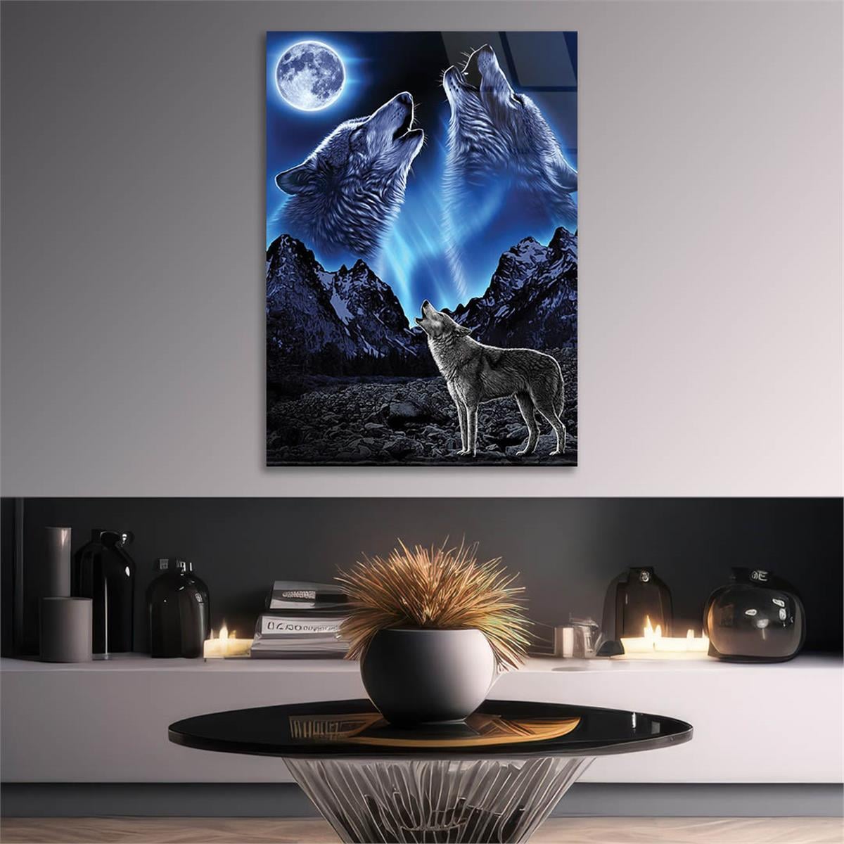 Wolf Tempered Glass Wall Art