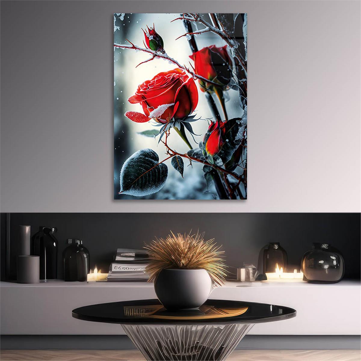 Vertical Tempered Glasss Wall Arts Natured-Themed142
