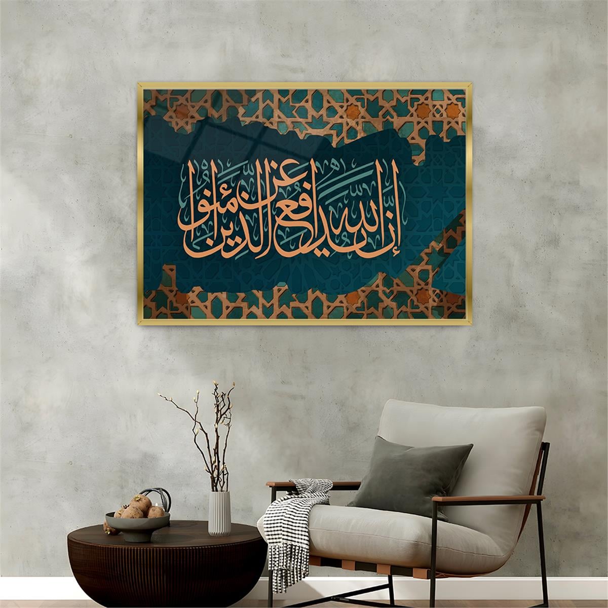 Aluminum-Framed Religious-Themed Tempered Glass Wall Art 040