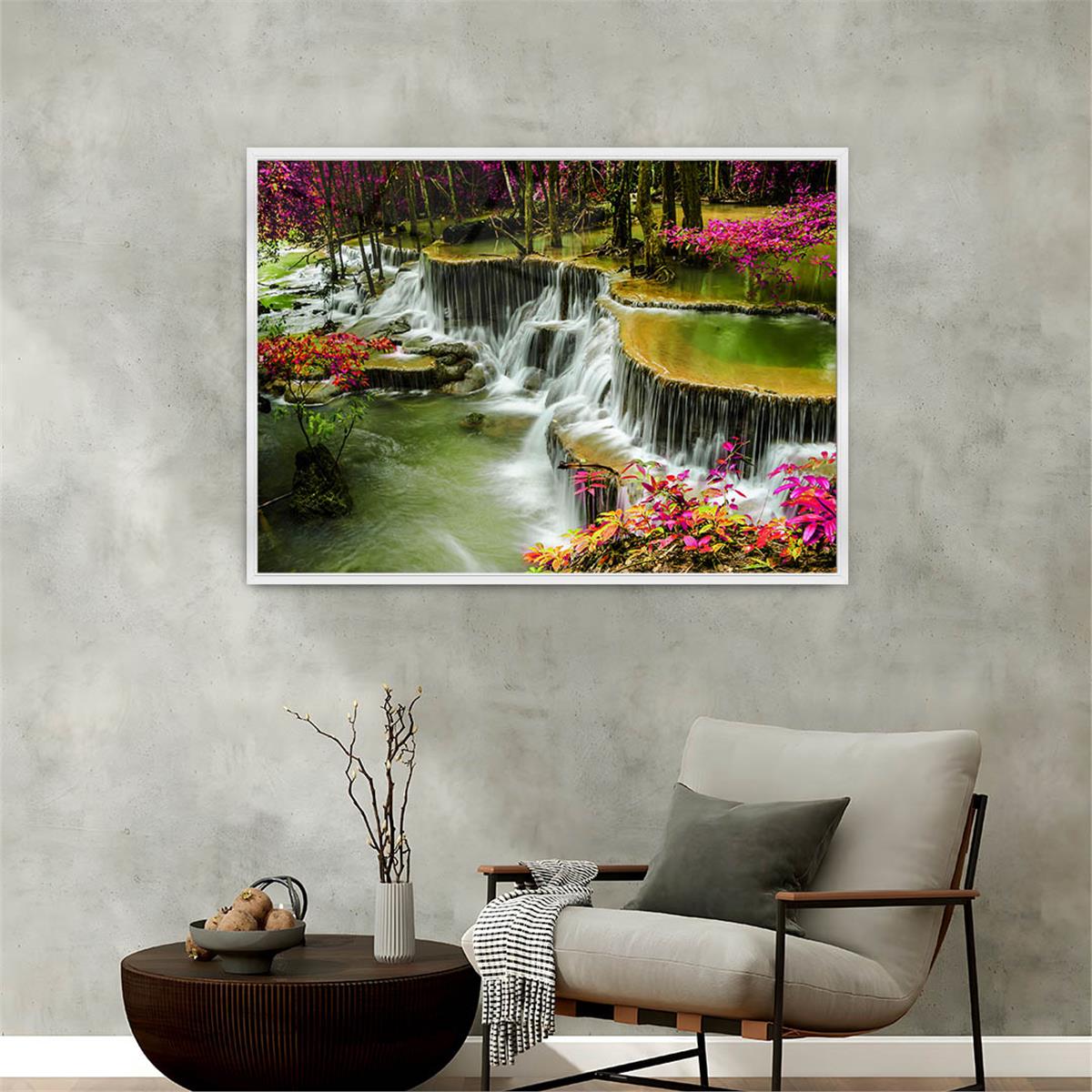 Aluminum-Framed Natured-Themed Tempered Glass Wall Art 087