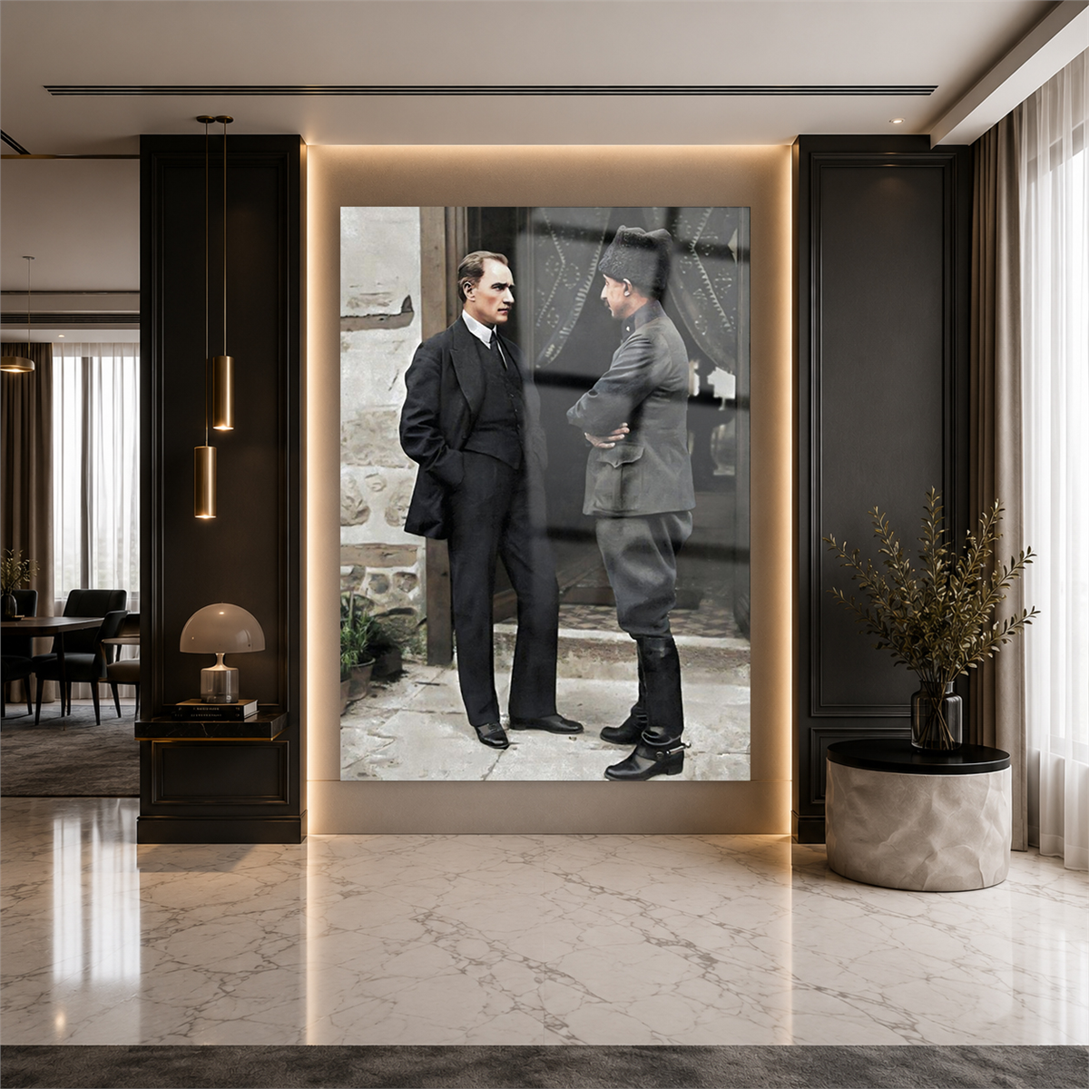 Dikey VatanTemalı Cam Tablo 222