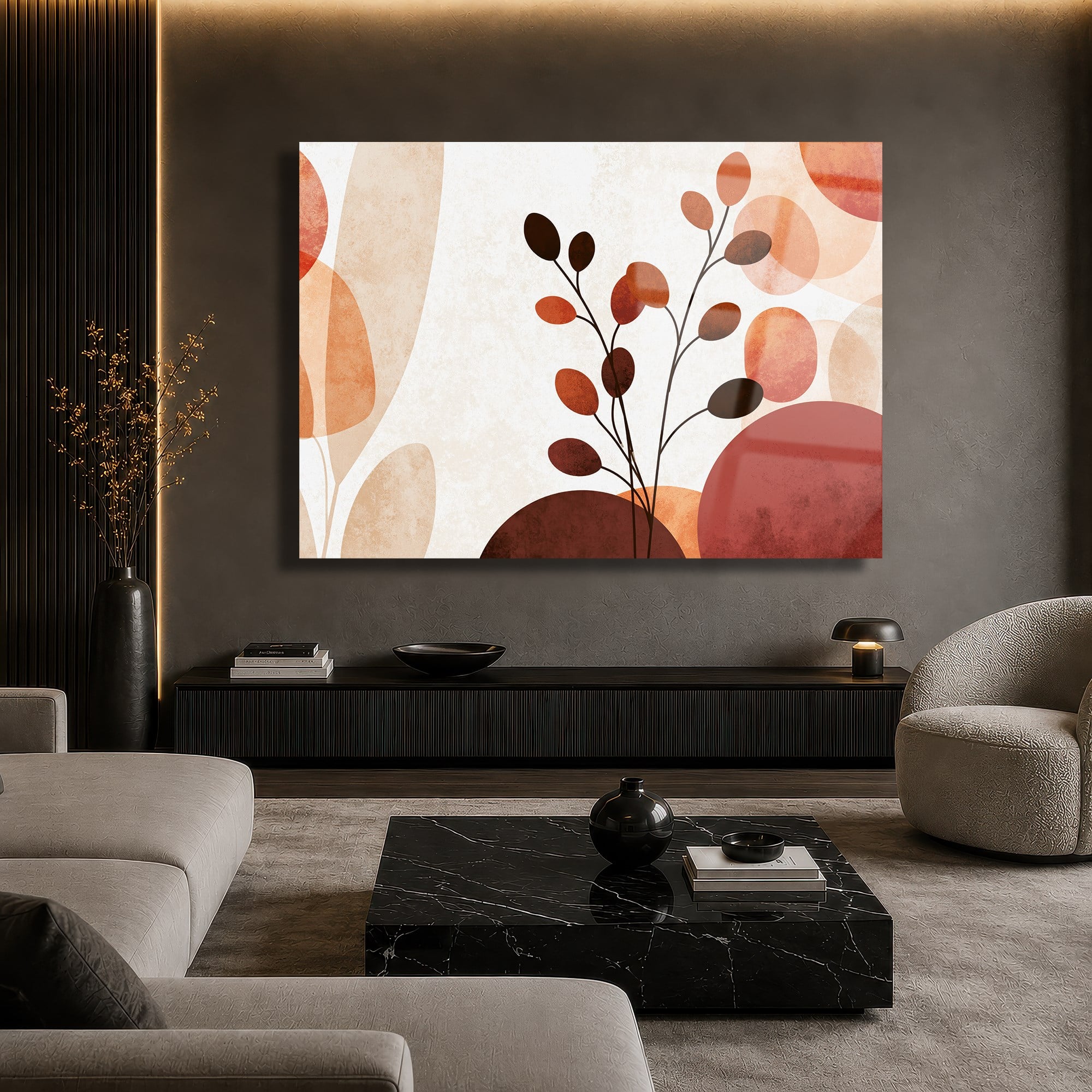 Horizontal Art-Themed Tempered Glass Wall Art 579