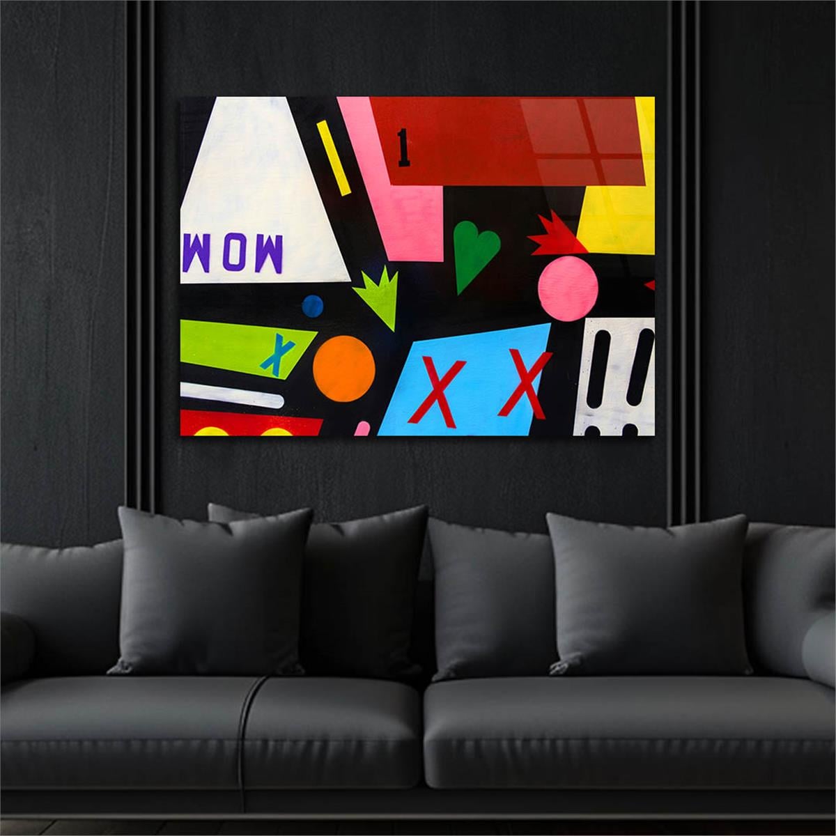 Horizontal Art-Themed Tempered Glass Wall Art 443