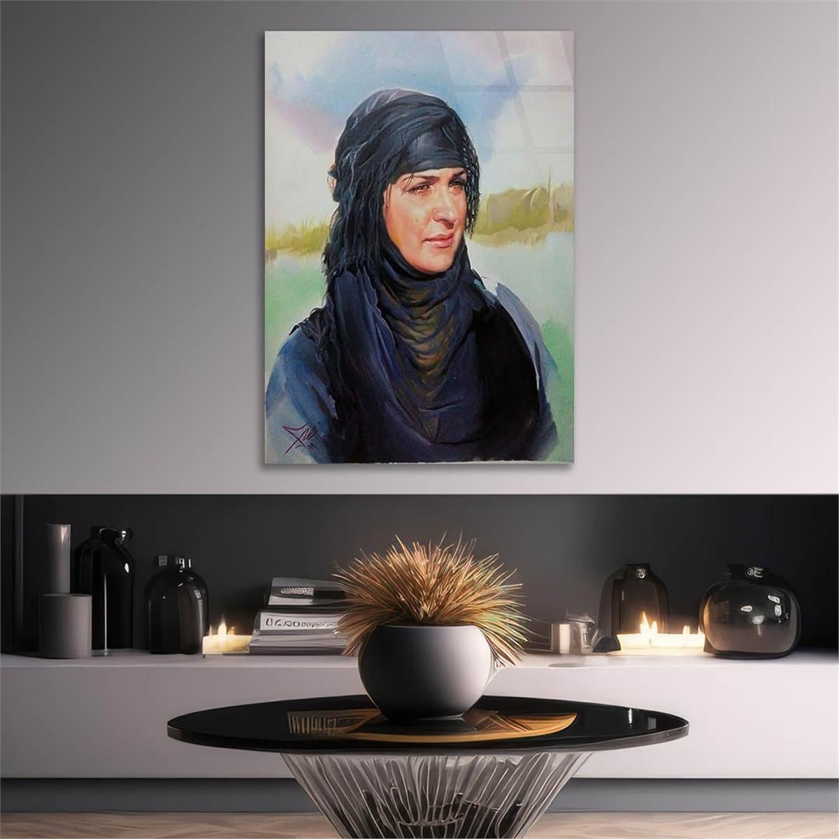 Kunst Thema auf bedrucktem Glas