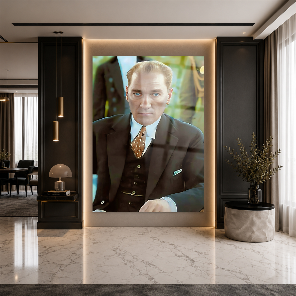 Dikey VatanTemalı Cam Tablo 226