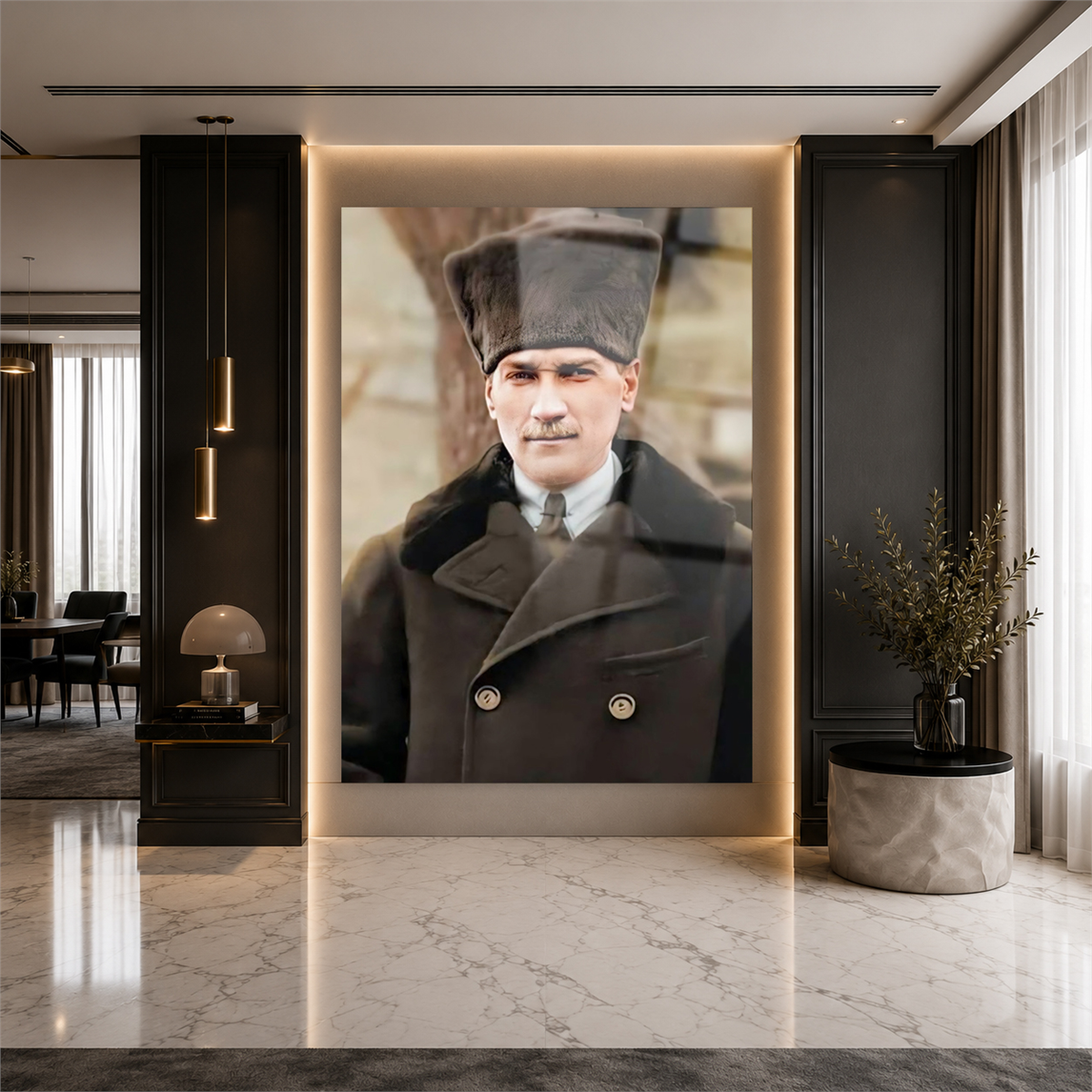 Dikey VatanTemalı Cam Tablo 201