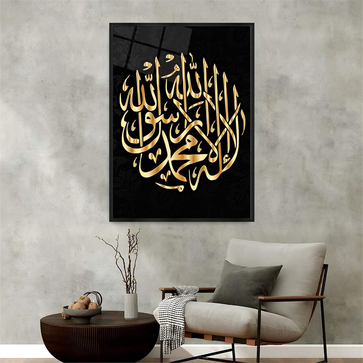 لوحة زجاجية ديني مع اطار ألمنيوم