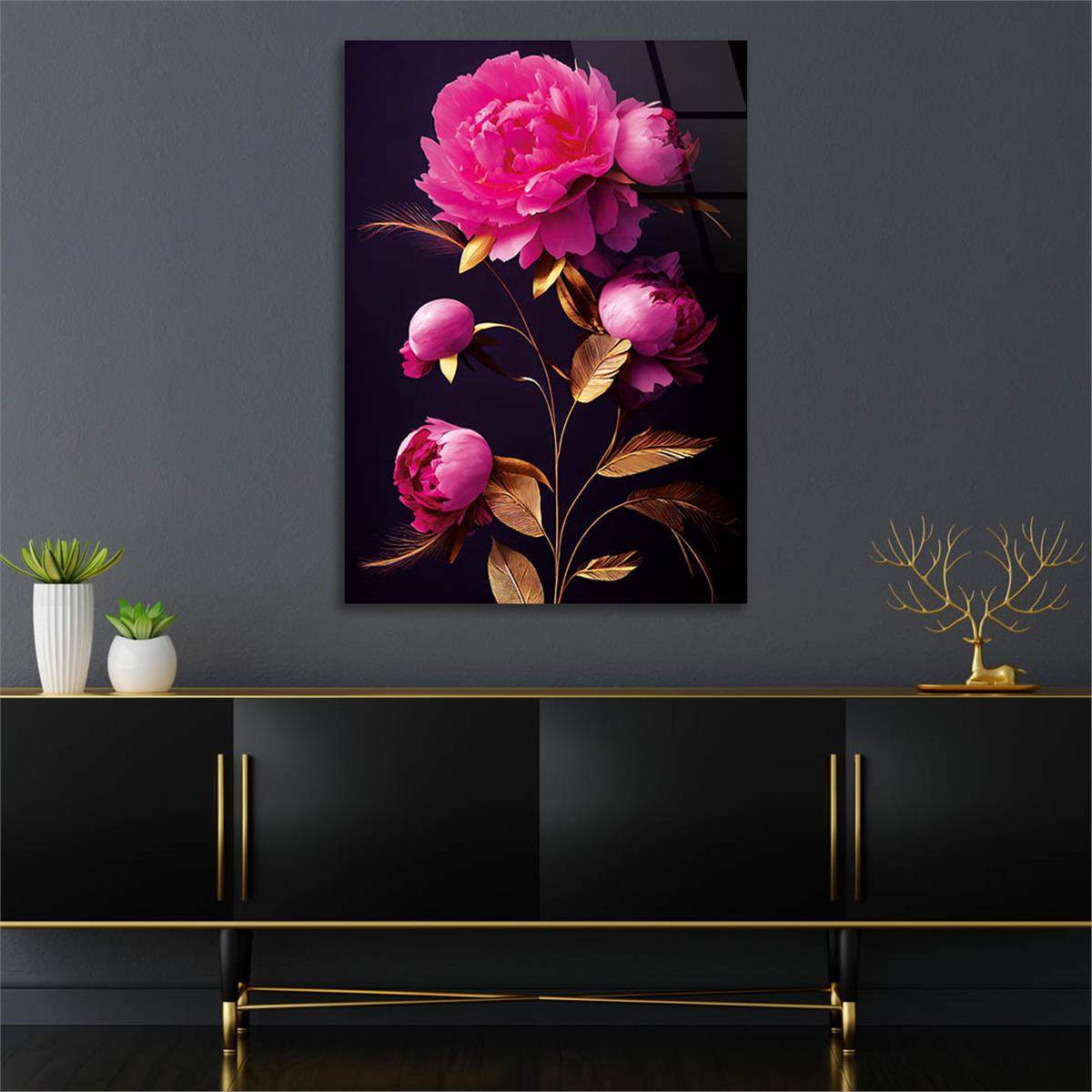 Vertical Tempered Glasss Wall Arts Natured-Themed143