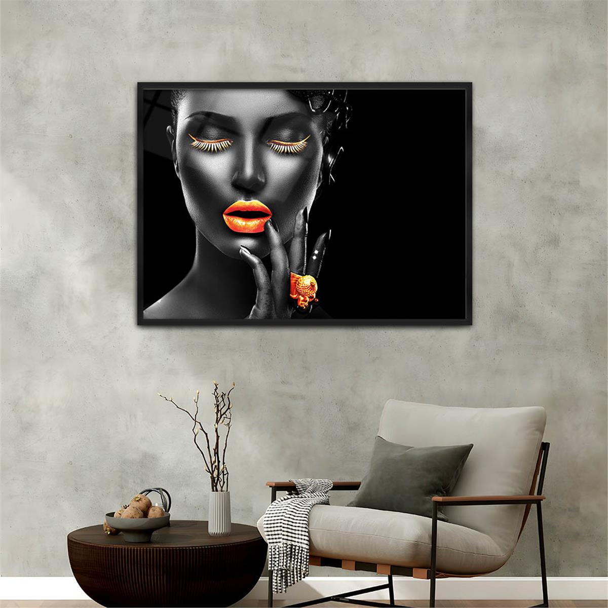 Aluminum-Framed Art-Themed Tempered Glass Wall Art 102