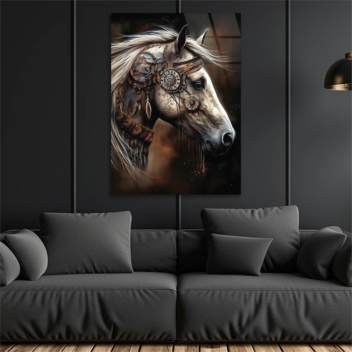 Dikey Sanat Temalı Cam Tablo 378
