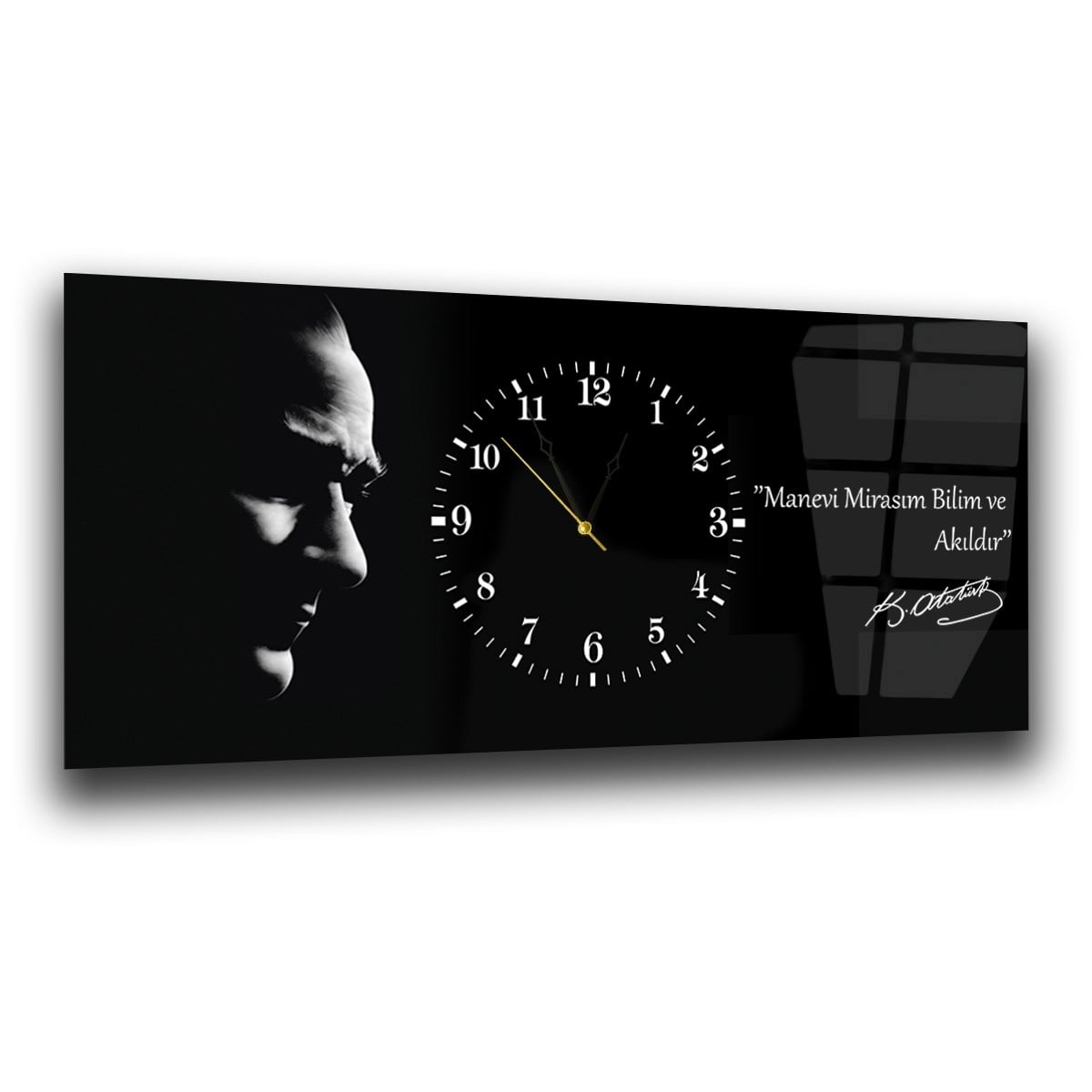 Horizontaal, in Het Midden Voorzien Van Een Klok, Nationaal Thema Gehard Glasschilderij 015