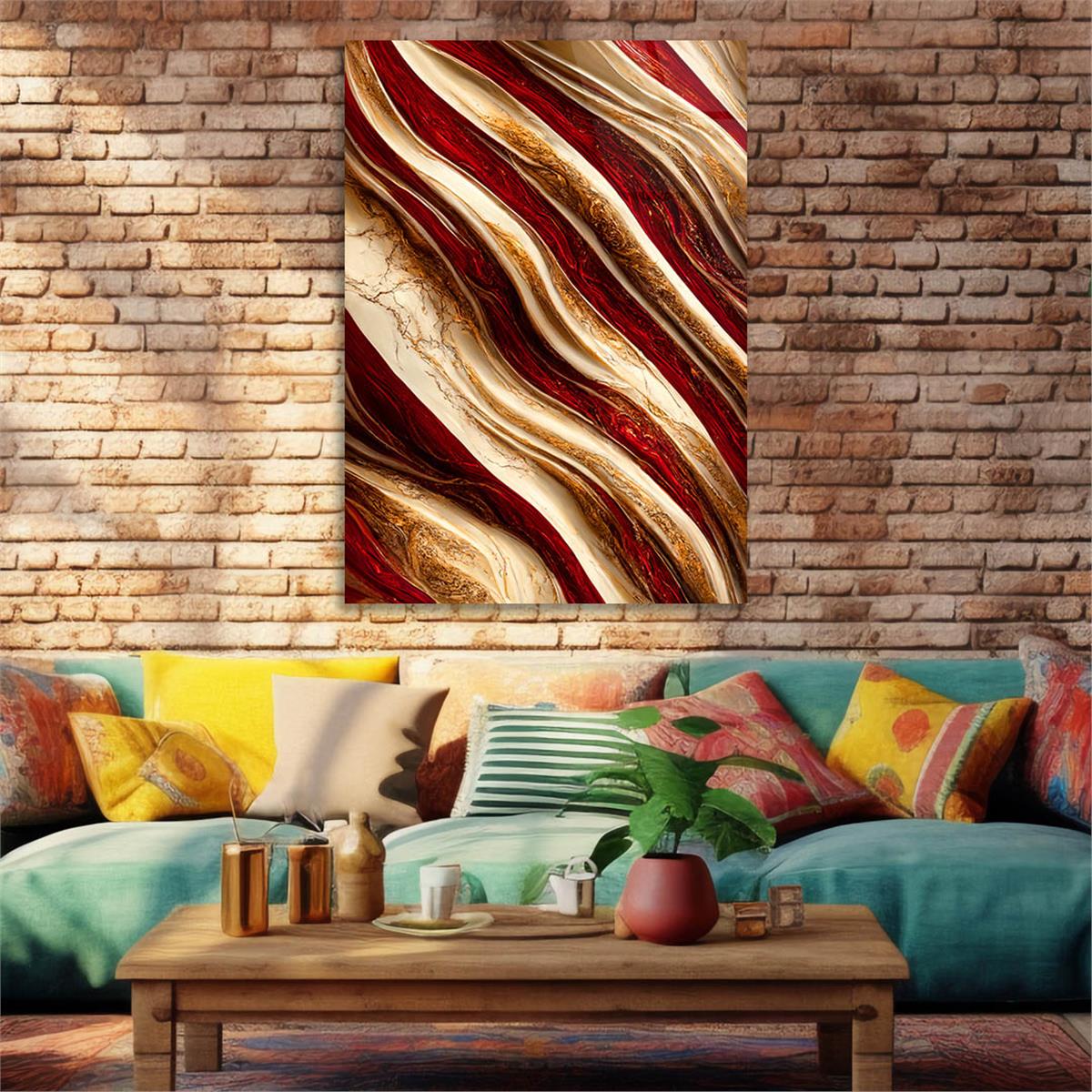 Dikey Sanat Temalı Cam Tablo 345
