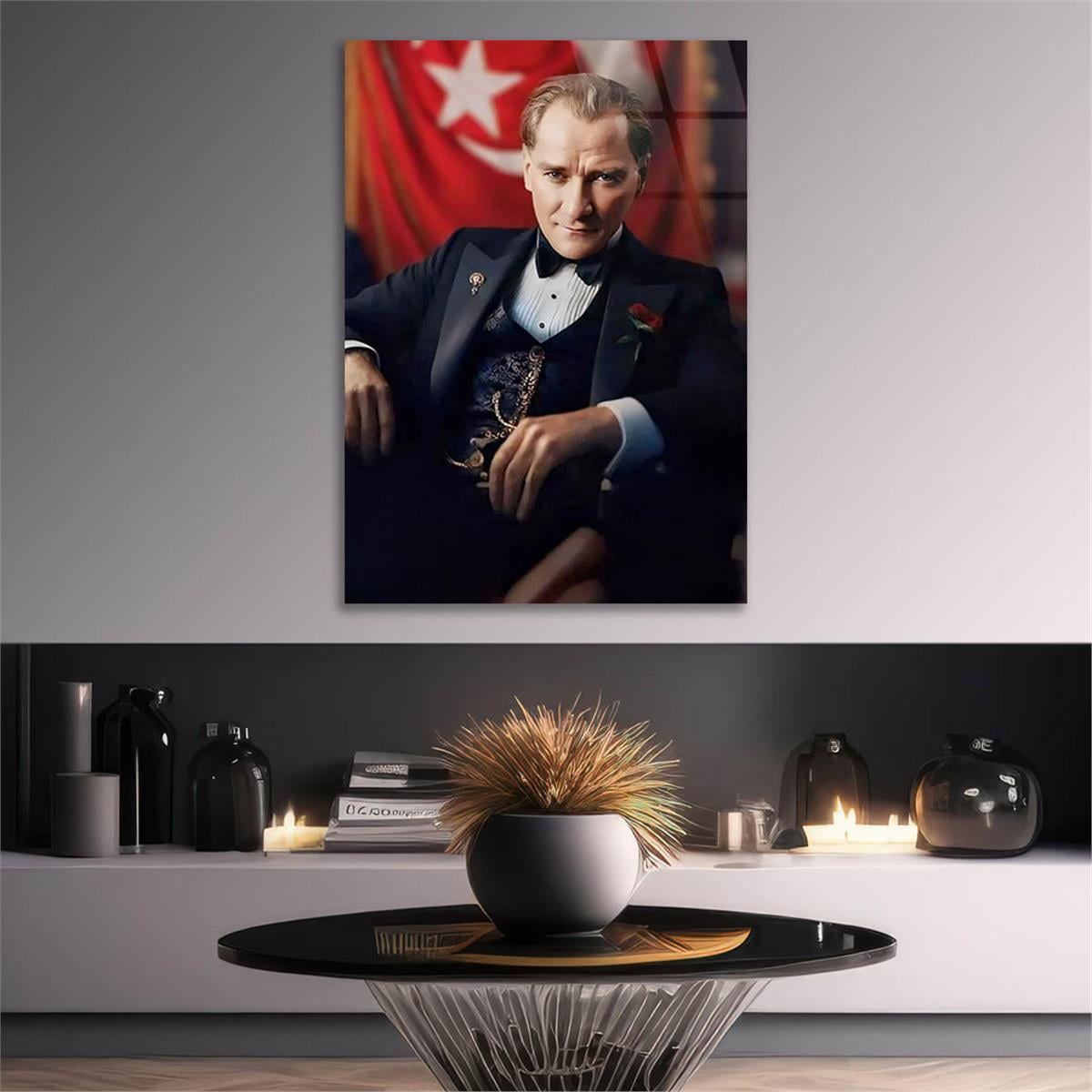 Dikey VatanTemalı Cam Tablo 205