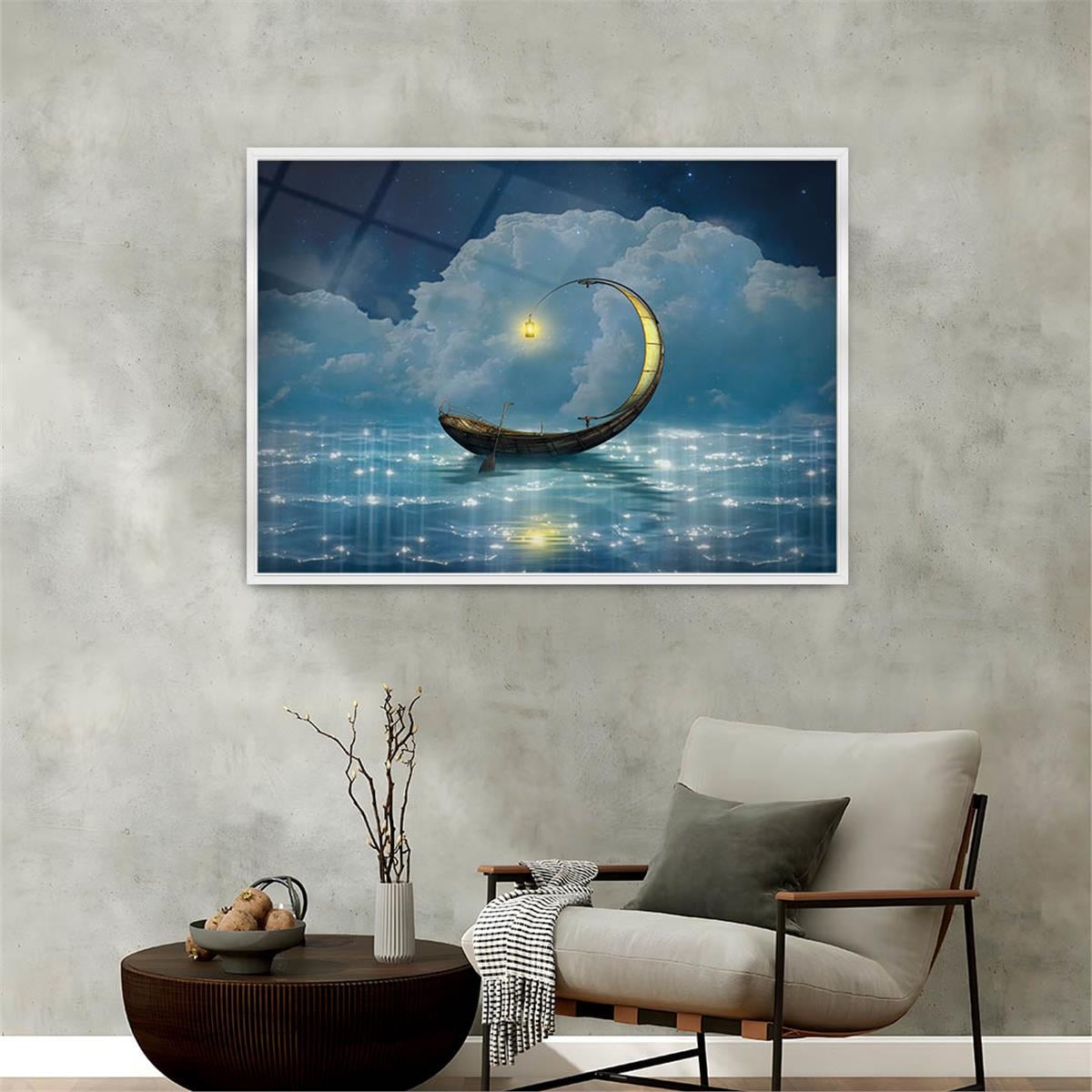 Aluminum-Framed Art-Themed Tempered Glass Wall Art 096