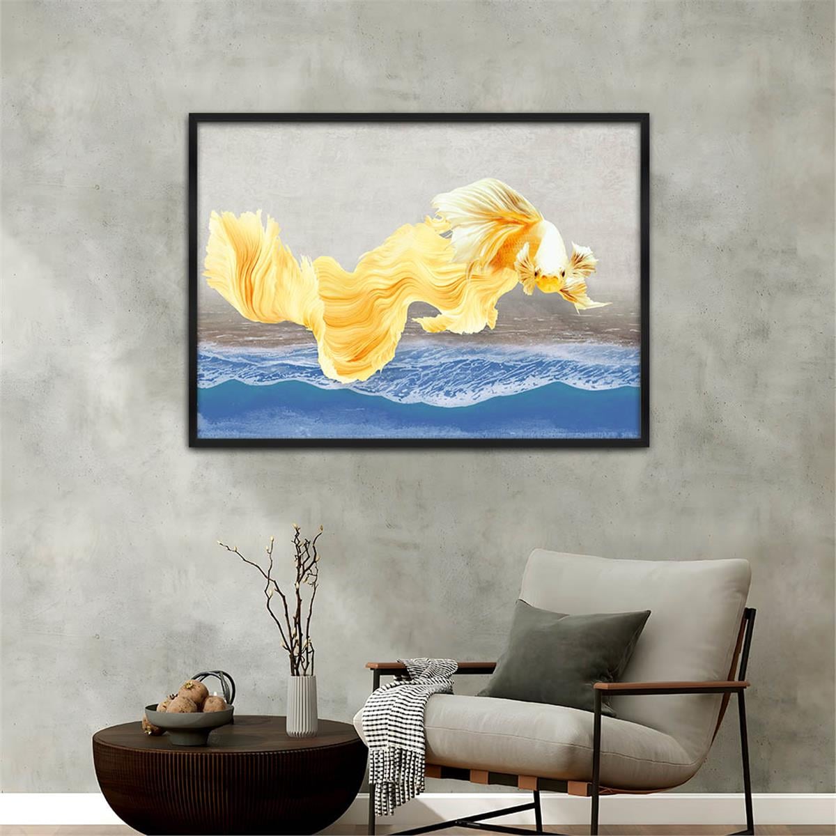 Aluminum-Framed Art-Themed Tempered Glass Wall Art 041
