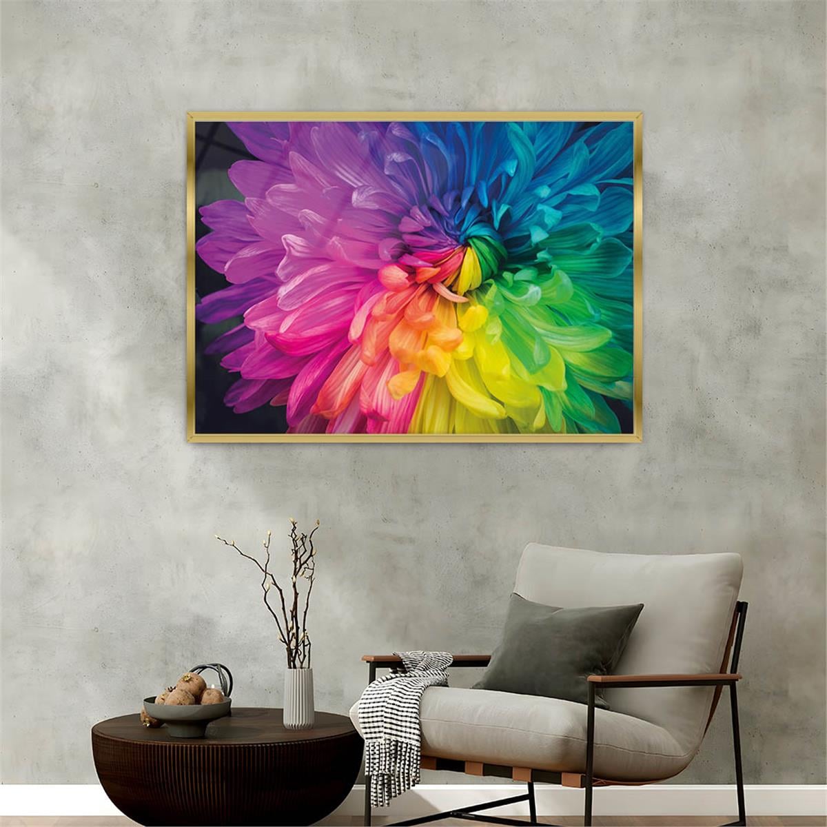 Aluminum-Framed Art-Themed Tempered Glass Wall Art 092