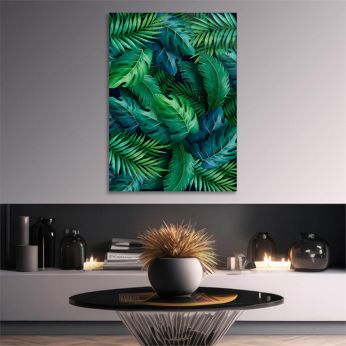 Dikey Sanat Temalı Cam Tablo 350