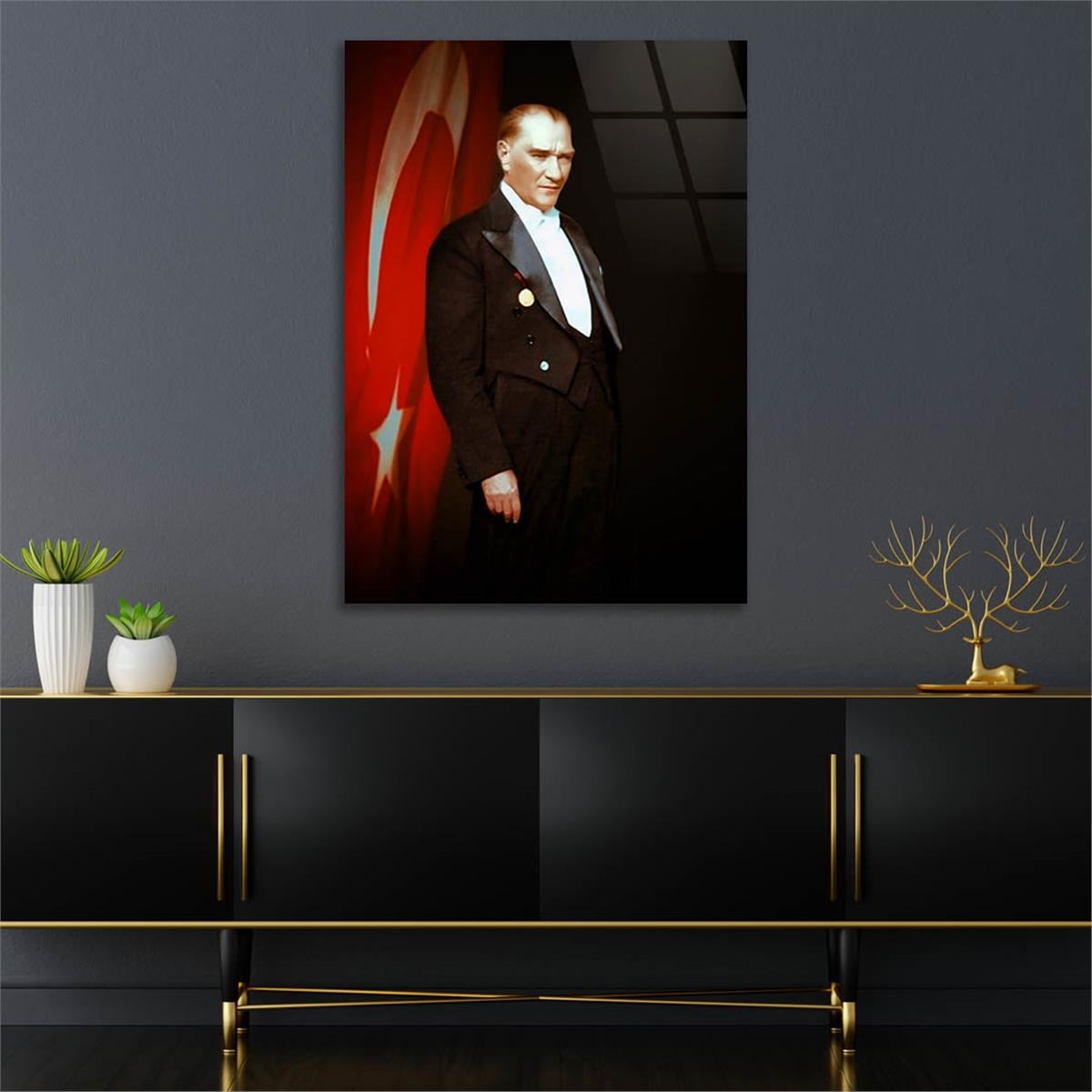 Dikey VatanTemalı Cam Tablo 264