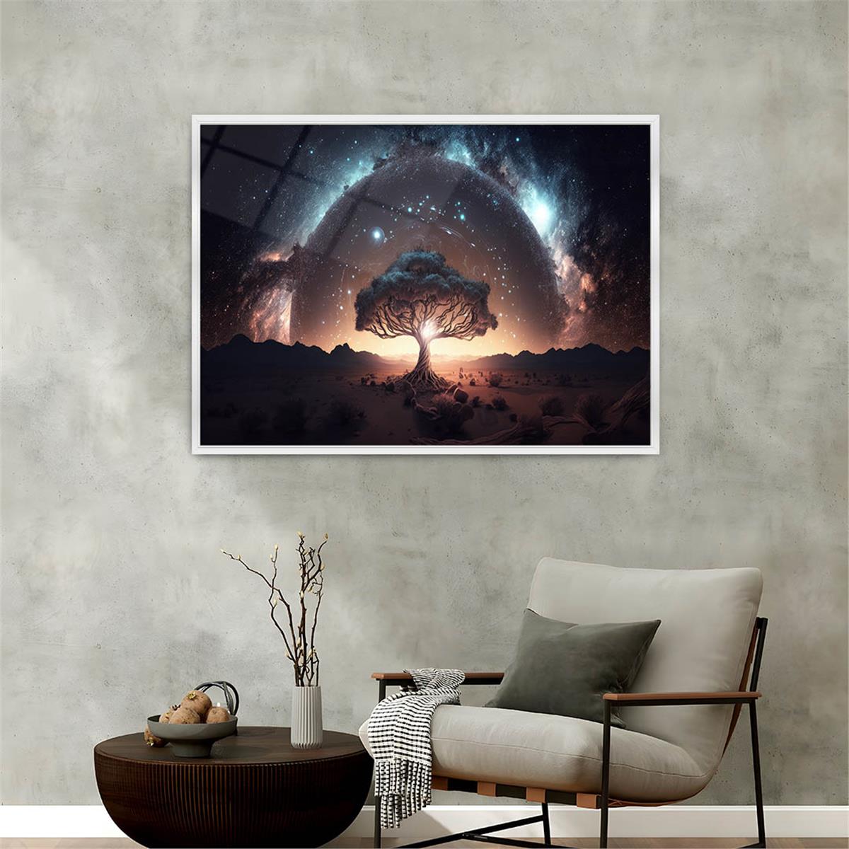 Aluminum-Framed Natured-Themed Tempered Glass Wall Art 066