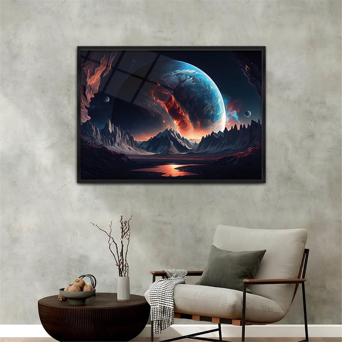 Aluminum-Framed Art-Themed Tempered Glass Wall Art 044