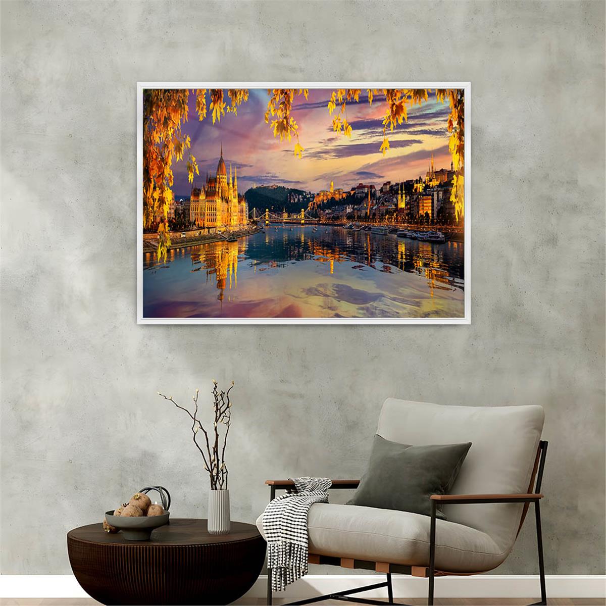 Aluminum-Framed Natured-Themed Tempered Glass Wall Art 016