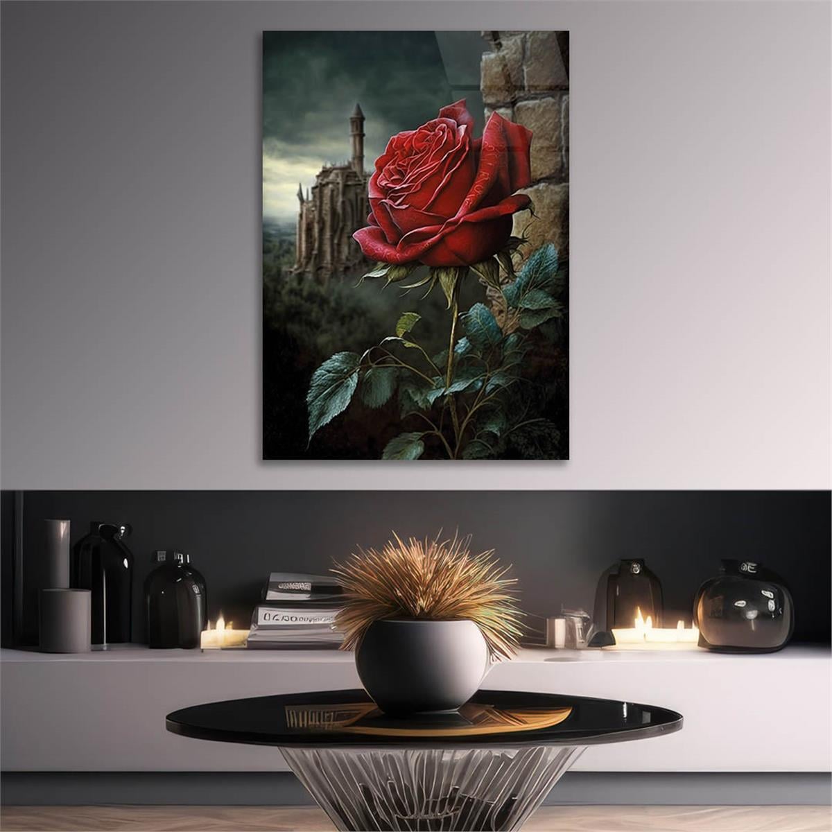 Dikey Doğa Temalı Cam Tablo129