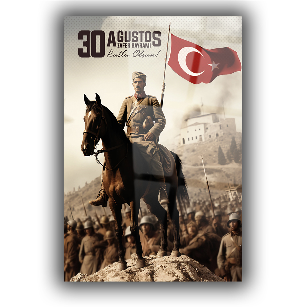 Dikey VatanTemalı Cam Tablo 155
