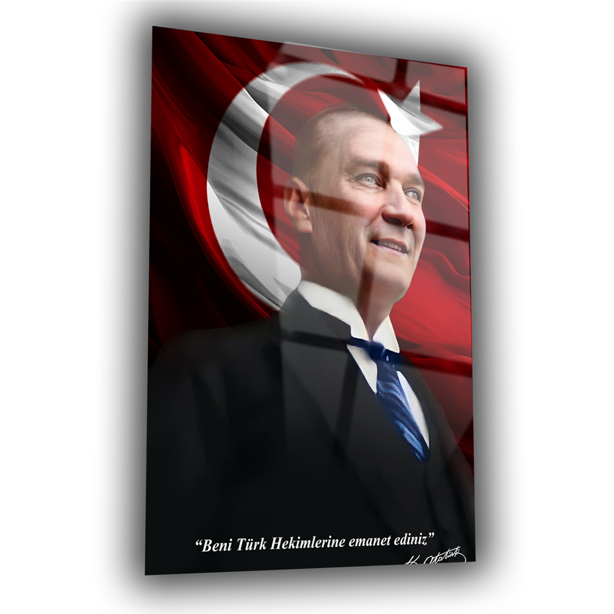 Dikey VatanTemalı Cam Tablo 190