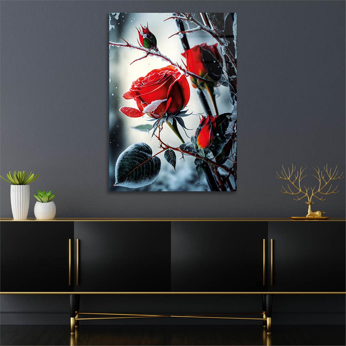 Vertical Tempered Glasss Wall Arts Natured-Themed142