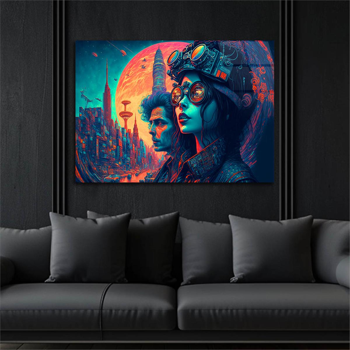 Horizontal Art-Themed Tempered Glass Wall Art 442