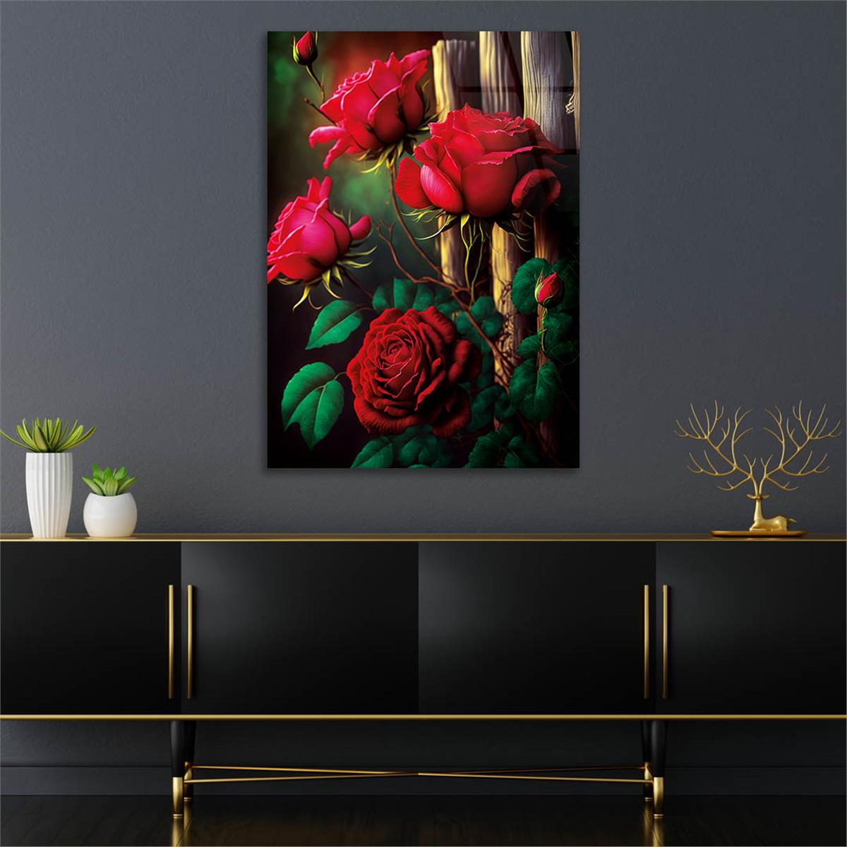 Vertical Tempered Glasss Wall Arts Natured-Themed146