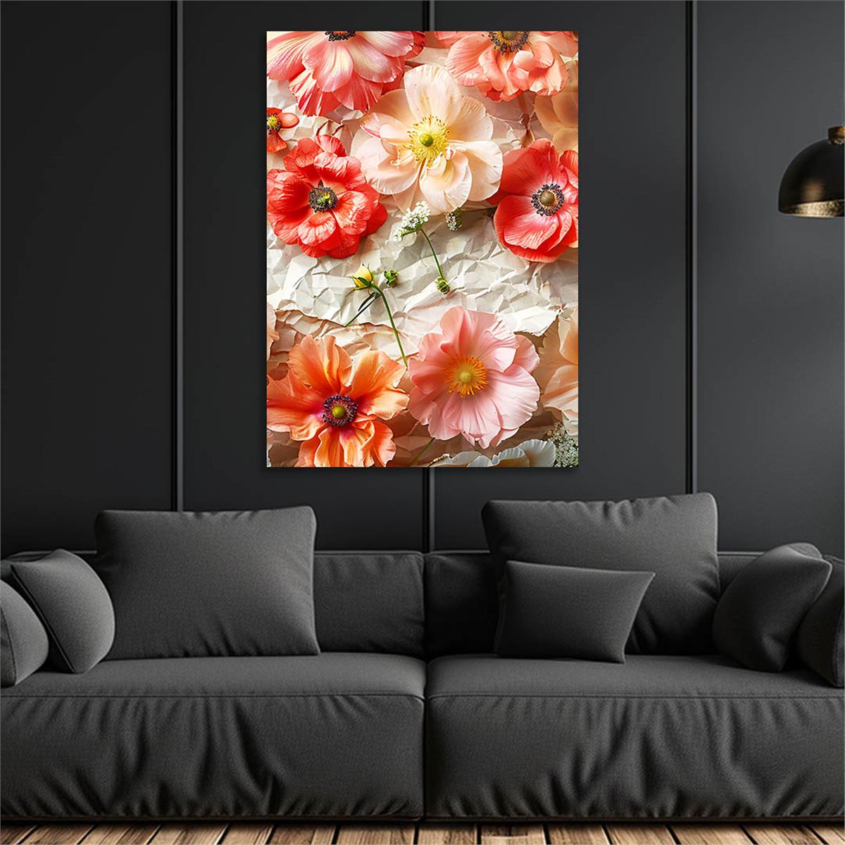 Dikey Sanat Temalı Cam Tablo 451