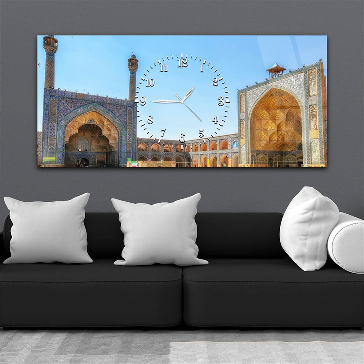 Middle-Clock, Religious-Themed Horizontal Glass Wall Painting 036