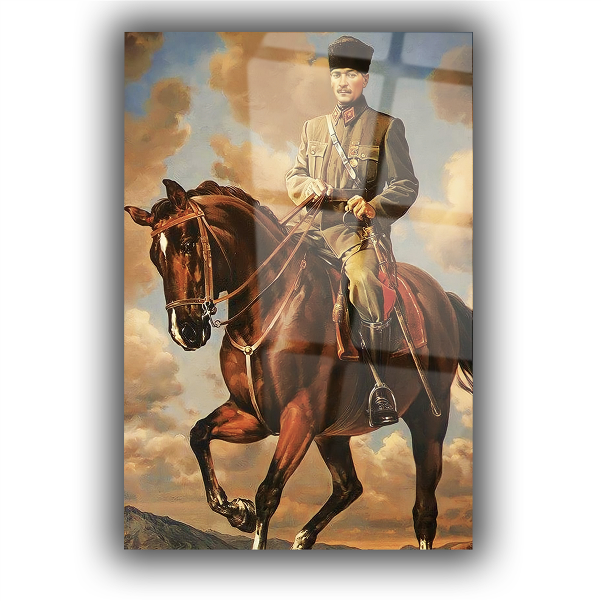 Mustafa Kemal Atatürk Gehard Glasschilderij 
