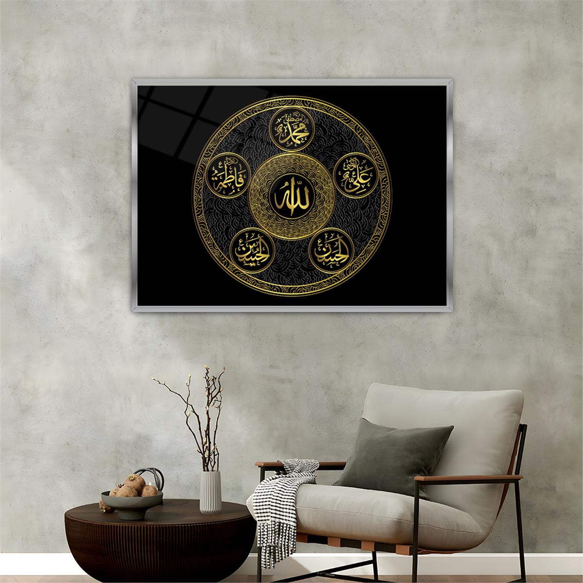 Aluminum-Framed Religious-Themed Tempered Glass Wall Art 055