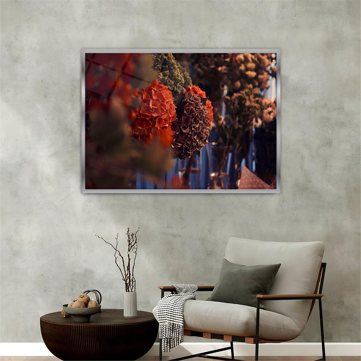 Aluminum-Framed Natured-Themed Tempered Glass Wall Art 064