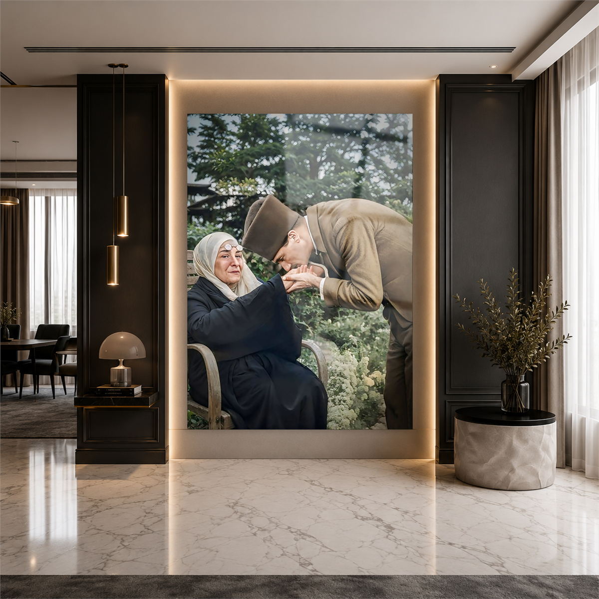 Dikey VatanTemalı Cam Tablo 227