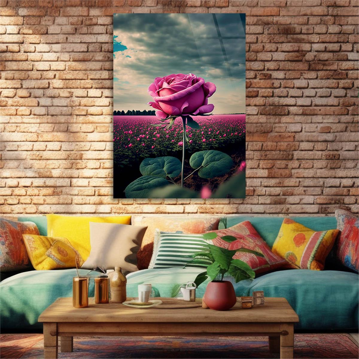 Vertical Tempered Glasss Wall Arts Natured-Themed208