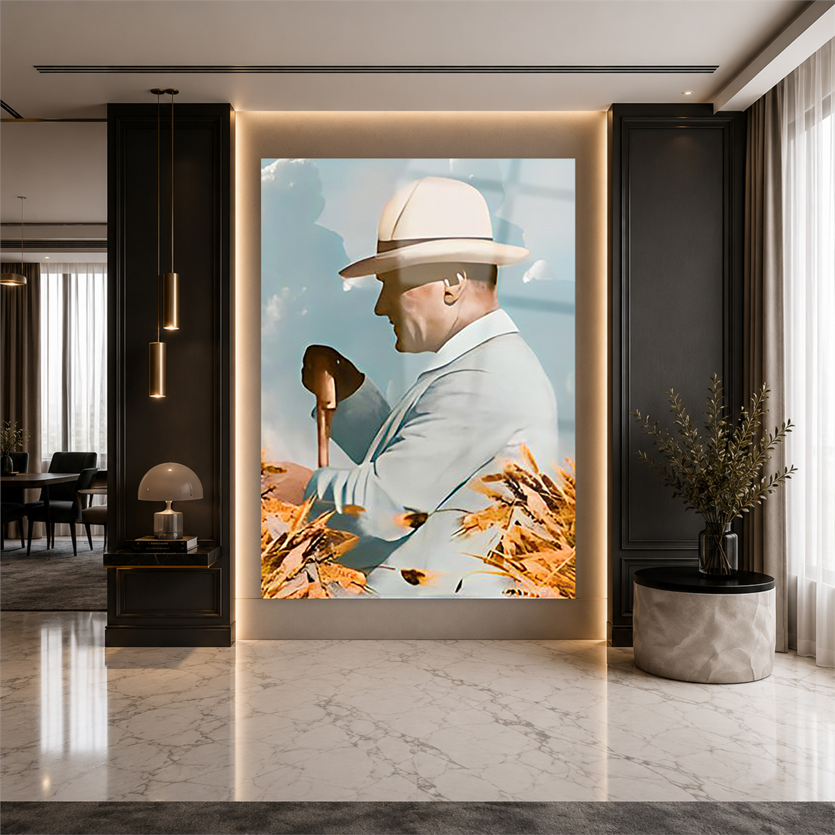 Dikey VatanTemalı Cam Tablo 143
